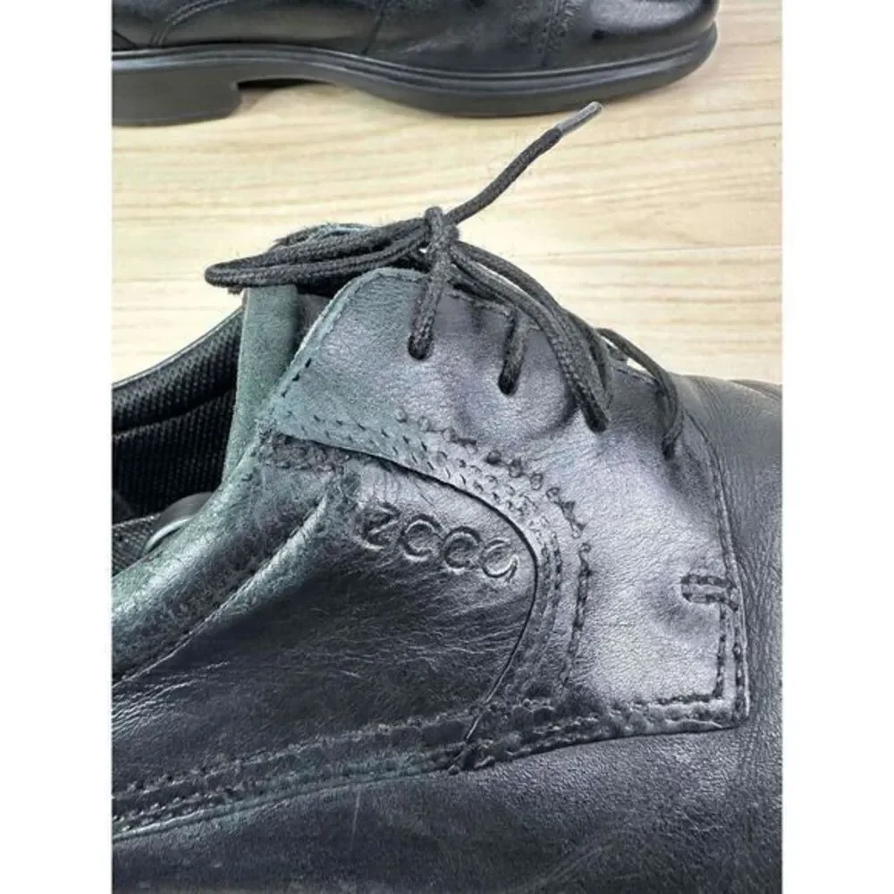 ECCO Shoes Mens EU 44/US 10 Black Leather Lace Up Captoe Oxford Dress‎ Comfort